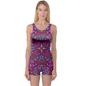 Kaleidoscope Triangle Pattern One Piece Boyleg Swimsuit View1