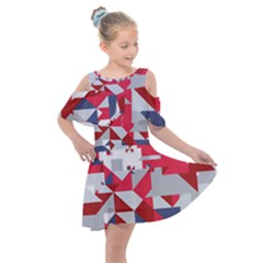 Technology Triangle Kids  Shoulder Cutout Chiffon Dress by Mariart