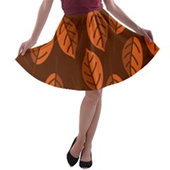 Pattern Leaf Plant A-line Skater Skirt by Mariart