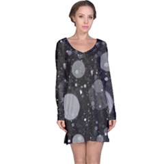 Splatter - Grayscale Long Sleeve Nightdress by WensdaiAmbrose