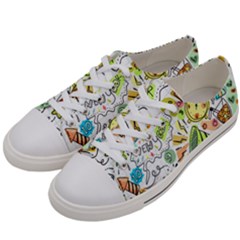 Doodle New Year Party Celebration Women s Low Top Canvas Sneakers by Pakrebo