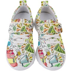 Doodle New Year Party Celebration Kids  Velcro Strap Shoes by Pakrebo