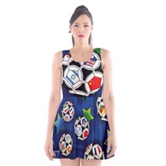 Textile Football Soccer Fabric Scoop Neck Skater Dress by Pakrebo