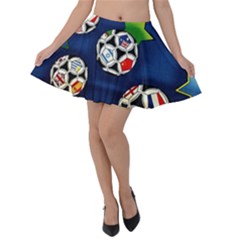 Textile Football Soccer Fabric Velvet Skater Skirt by Pakrebo