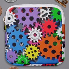 The Gears Are Turning Mini Square Pouch by WensdaiAmbrose