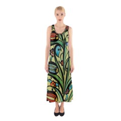 Mosaic Tile Art Ceramic Colorful Sleeveless Maxi Dress by Pakrebo