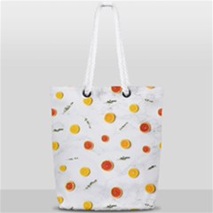 Citrus Thyme Full Print Rope Handle Tote (small) by WensdaiAmbrose