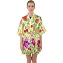 Seamless Pattern Fruit Quarter Sleeve Kimono Robe View1