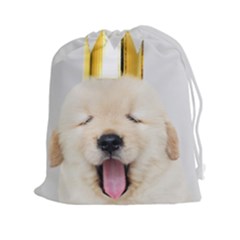 Royal Puppy Yawns Drawstring Pouch (xxl) by WensdaiAmbrose