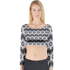 Pattern Abstract Desktop Wallpaper Long Sleeve Crop Top by Pakrebo