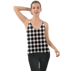 Square Diagonal Pattern Chiffon Cami by Mariart