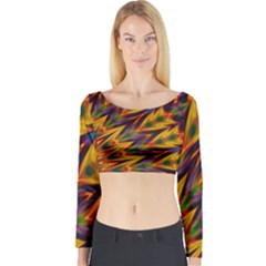 Background Abstract Texture Chevron Long Sleeve Crop Top by Mariart