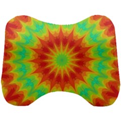 Kaleidoscope Background Mandala Red Green Head Support Cushion by Mariart