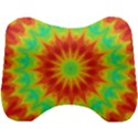 Kaleidoscope Background Mandala Red green Head Support Cushion View1