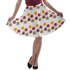 Autumn Leaves A-line Skater Skirt by Mariart