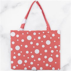 Polka Dot On Living Coral Mini Tote Bag by LoolyElzayat