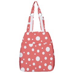 Polka Dot On Living Coral Center Zip Backpack by LoolyElzayat