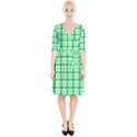 Sweet Pea Green Gingham Wrap Up Cocktail Dress View1