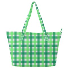 Sweet Pea Green Gingham Full Print Shoulder Bag by WensdaiAmbrose