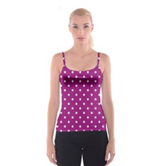 Polka Dots In Purple Spaghetti Strap Top by WensdaiAmbrose