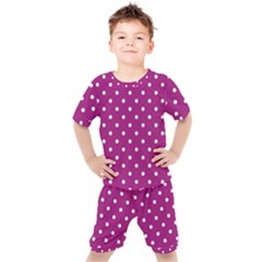 Polka Dots In Purple Kid s Set by WensdaiAmbrose