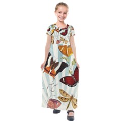 My Butterfly Collection Kids  Short Sleeve Maxi Dress by WensdaiAmbrose