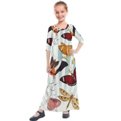 My Butterfly Collection Kids  Quarter Sleeve Maxi Dress by WensdaiAmbrose