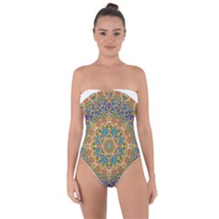 Colorful Pattern Color Tie Back One Piece Swimsuit by Pakrebo