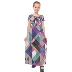 Geometric Sense Kids  Short Sleeve Maxi Dress by WensdaiAmbrose