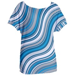 Blue Wave Surges On Women s Oversized Tee by WensdaiAmbrose