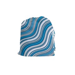 Blue Wave Surges On Drawstring Pouch (medium) by WensdaiAmbrose