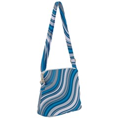 Blue Wave Surges On Zipper Messenger Bag by WensdaiAmbrose