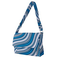 Blue Wave Surges On Full Print Messenger Bag by WensdaiAmbrose