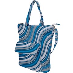 Blue Wave Surges On Shoulder Tote Bag by WensdaiAmbrose