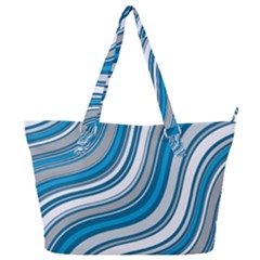 Blue Wave Surges On Full Print Shoulder Bag by WensdaiAmbrose