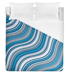 Blue Wave Surges On Duvet Cover (queen Size) by WensdaiAmbrose