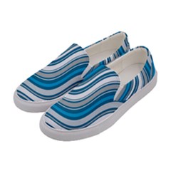 Blue Wave Surges On Women s Canvas Slip Ons by WensdaiAmbrose