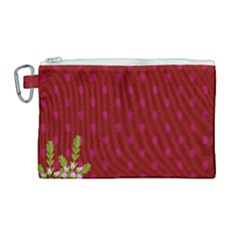 Vivid Burgundy & Heather Canvas Cosmetic Bag (large) by WensdaiAmbrose