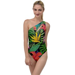 Tropical Adventure To One Side Swimsuit by retrotoomoderndesigns