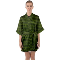 Seaweed Green Quarter Sleeve Kimono Robe by WensdaiAmbrose