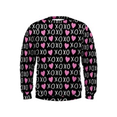 Xo Valentines Day Pattern Kids  Sweatshirt by Valentinaart