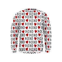 Xo Valentines Day Pattern Kids  Sweatshirt by Valentinaart