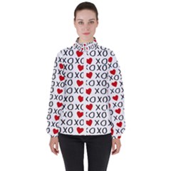 Xo Valentines Day Pattern High Neck Windbreaker (women) by Valentinaart