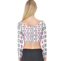 XO Valentines day pattern Long Sleeve Crop Top View2