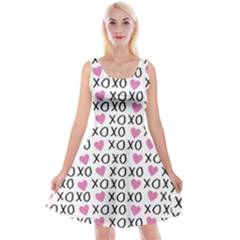 Xo Valentines Day Pattern Reversible Velvet Sleeveless Dress by Valentinaart