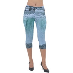 Niagara Falls Lightweight Velour Capri Leggings  by Riverwoman