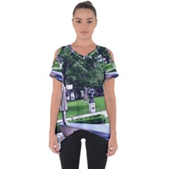 Shakespeare Garden Stratford Cut Out Side Drop Tee by Riverwoman