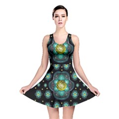 Light And Love Flowers Decorative Reversible Skater Dress by pepitasart