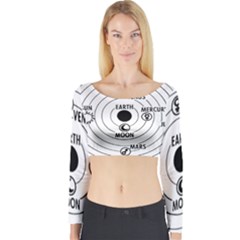 Earth Geocentric Jupiter Mars Long Sleeve Crop Top by Wegoenart