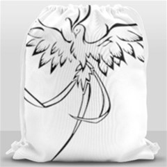 Phoenix Mythical Bird Animal Drawstring Bag (large) by Wegoenart